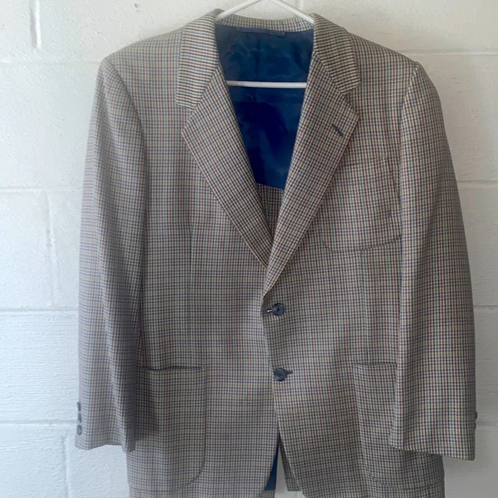 Hickey Freeman Two Button Houndstooth Sport Coat